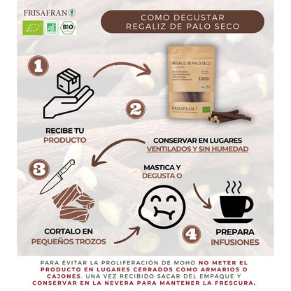 Regaliz De Palo Ecológico Seco - Sabor Y Calidad | Frisafran 100 G_5