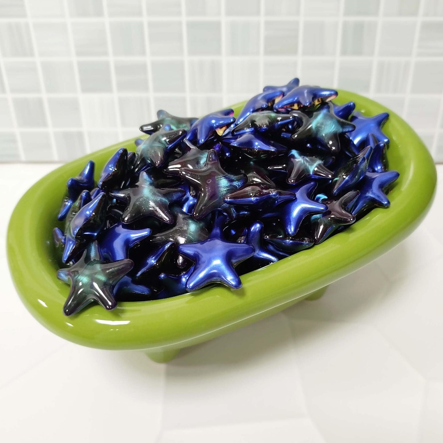 Caja 40 Perlas De Baño Con Aroma A Magnolia - Con Aceite De Soja - Hidratante Y Aromática - Forma Estrella_3