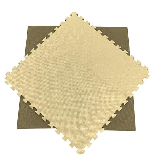Artatami® Tatami Puzzle 1x1x20 Mm Blanco - Oliva【1 Unidad】gimnasios - Fitness - Pilates - Yoga_0