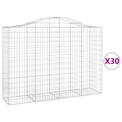 Cestas Gaviones 30 Uds Forma De Arco Hierro 200x50x140/160 Cm_0