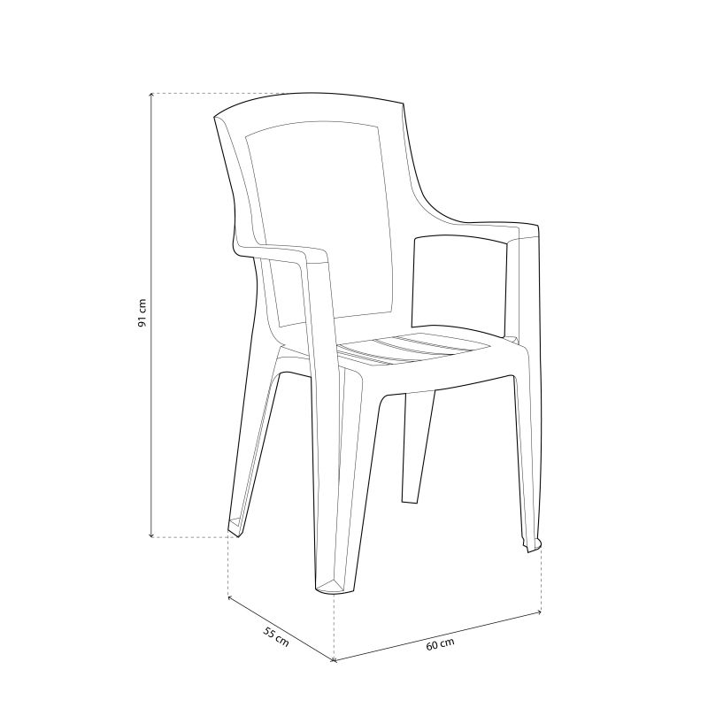 Pack 4 Sillas De Exterior Pacific Apilables, Polipropileno, Blanco, 55 X 91 X 60_5