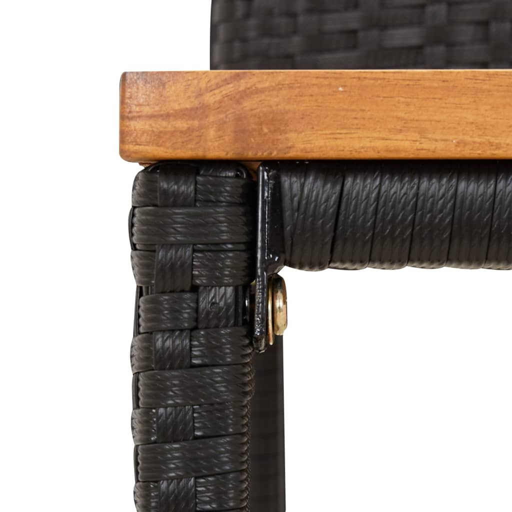 Taburetes Altos 4 Uds Madera De Acacia Y Ratán Sintético Negro_5