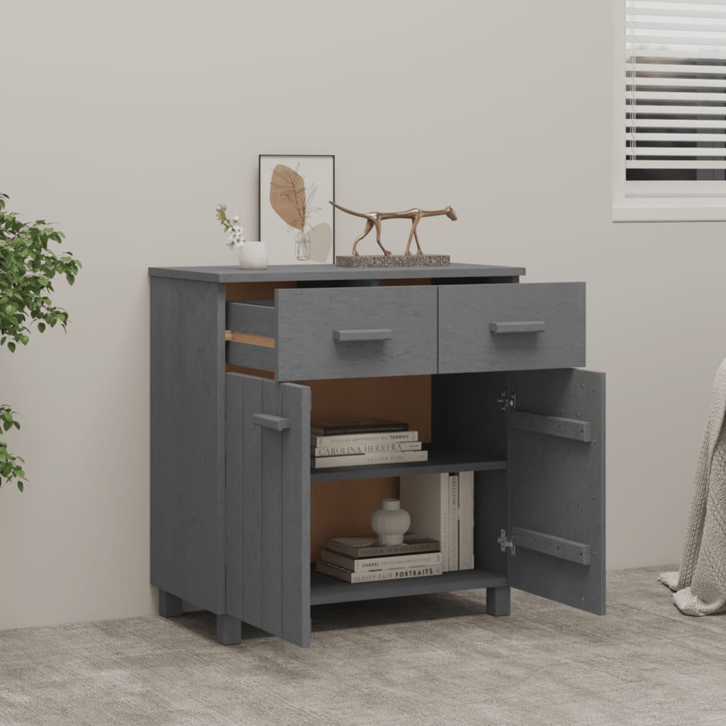 Aparador Hamar Madera Maciza Pino Gris Oscuro 79x40x80cm / Vetonek_5