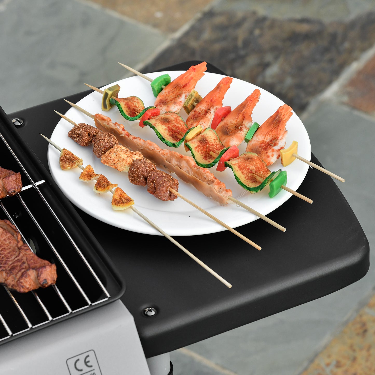 Outsunny Barbacoa De Gas Con 2 Quemadores 5,6 Kw 2 Ruedas 2 Mesas Negro_3