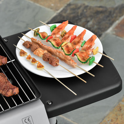 Outsunny Barbacoa De Gas Con 2 Quemadores 5,6 Kw 2 Ruedas 2 Mesas Negro_3