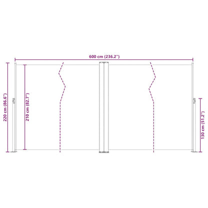 Vidaxl Toldo Lateral Retráctil Negro 220x600 Cm_2