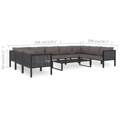 Vidaxl Muebles De Jardín 10 Pzas Y Cojines Ratán Sintético Antracita_2