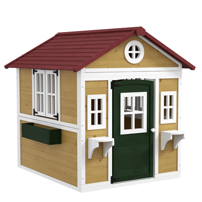 Outsunny Casa De Jardín Infantil Con Jardineras 114x126,4x135 Cm Natural_0