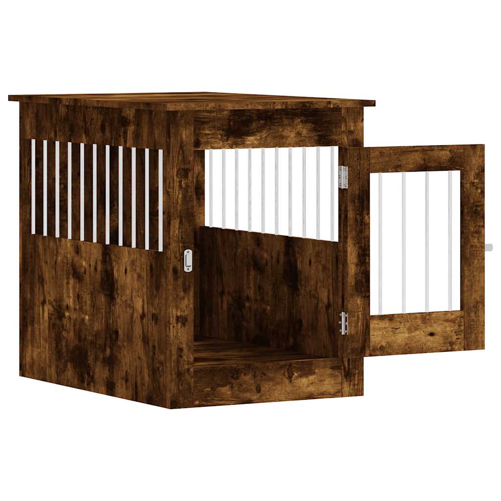 Jaula Para Perros Madera Ingeniería Roble Ahumado 55x80x68 Cm_5