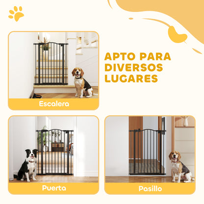 Pawhut Barrera De Seguridad Extensible Con 2 Extensiones 74-80x94 Cm Negro_3