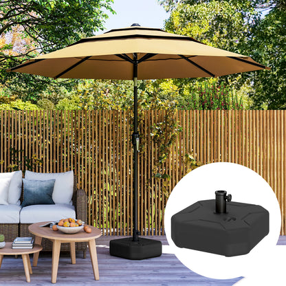 Outsunny Base Para Sombrilla Cuadrada Rellenable De Arena 25 Kg O Agua 20 Kg Negro_1