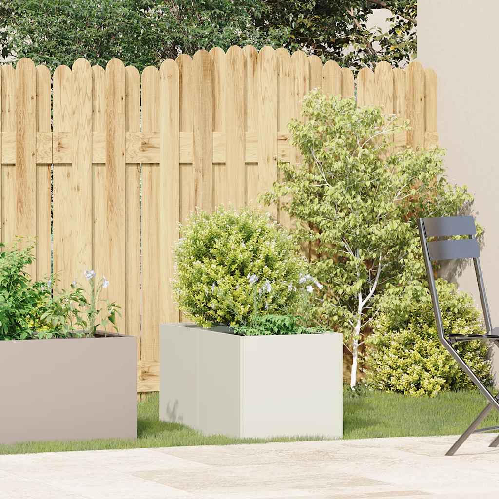 Jardinera De Acero Laminado En Frío Blanco 40x80x40 Cm_2