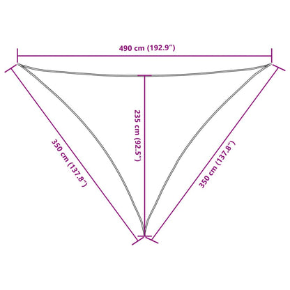 Vidaxl Toldo De Vela Triangular Tela Oxford Marrón 3,5x3,5x4,9 M_2