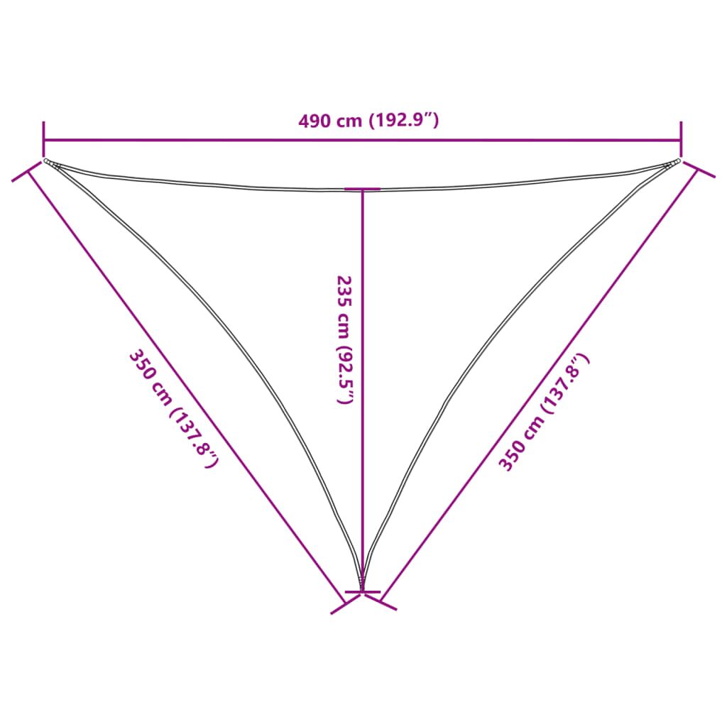 Vidaxl Toldo Vela Triangular Tela Oxford Gris Antracita 3,5x3,5x4,9 M_2