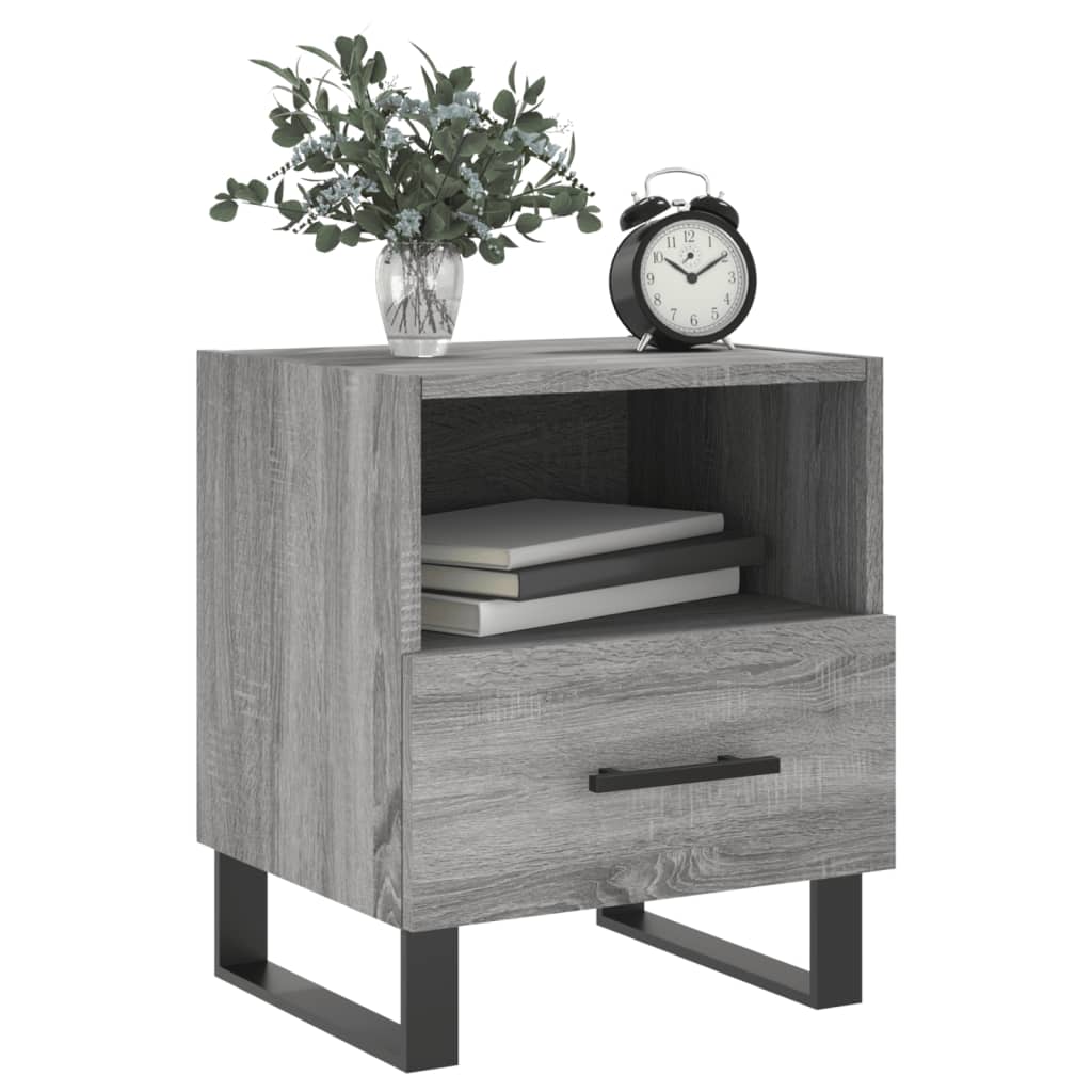 Mesitas Noche 2 Uds Madera Ingeniería Gris Sonoma 40x35x47,5 Cm_2
