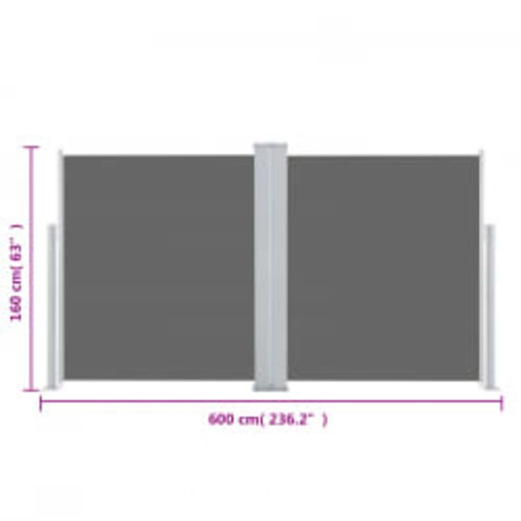 Vidaxl Toldo Lateral Retráctil Gris Antracita 160x600 Cm_2