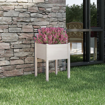 Jardinera De Madera Maciza De Pino Blanco 50x50x70 Cm_1