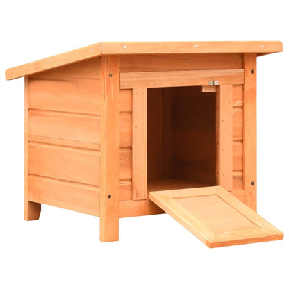 Vidaxl Caseta Para Gatos Madera Maciza De Pino Y Abeto 50x46x43,5 Cm_0