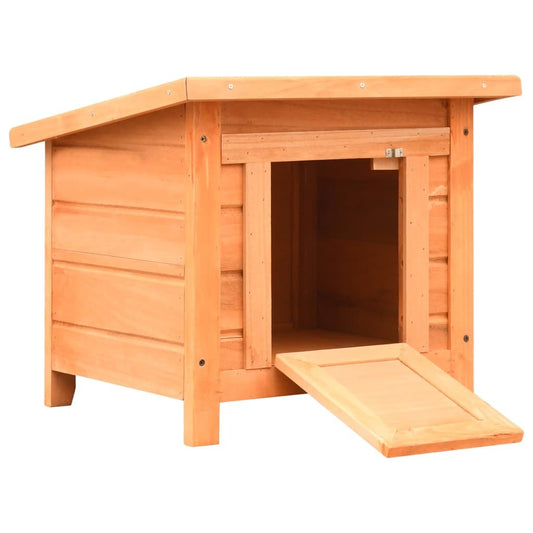 Vidaxl Caseta Para Gatos Madera Maciza De Pino Y Abeto 50x46x43,5 Cm_0