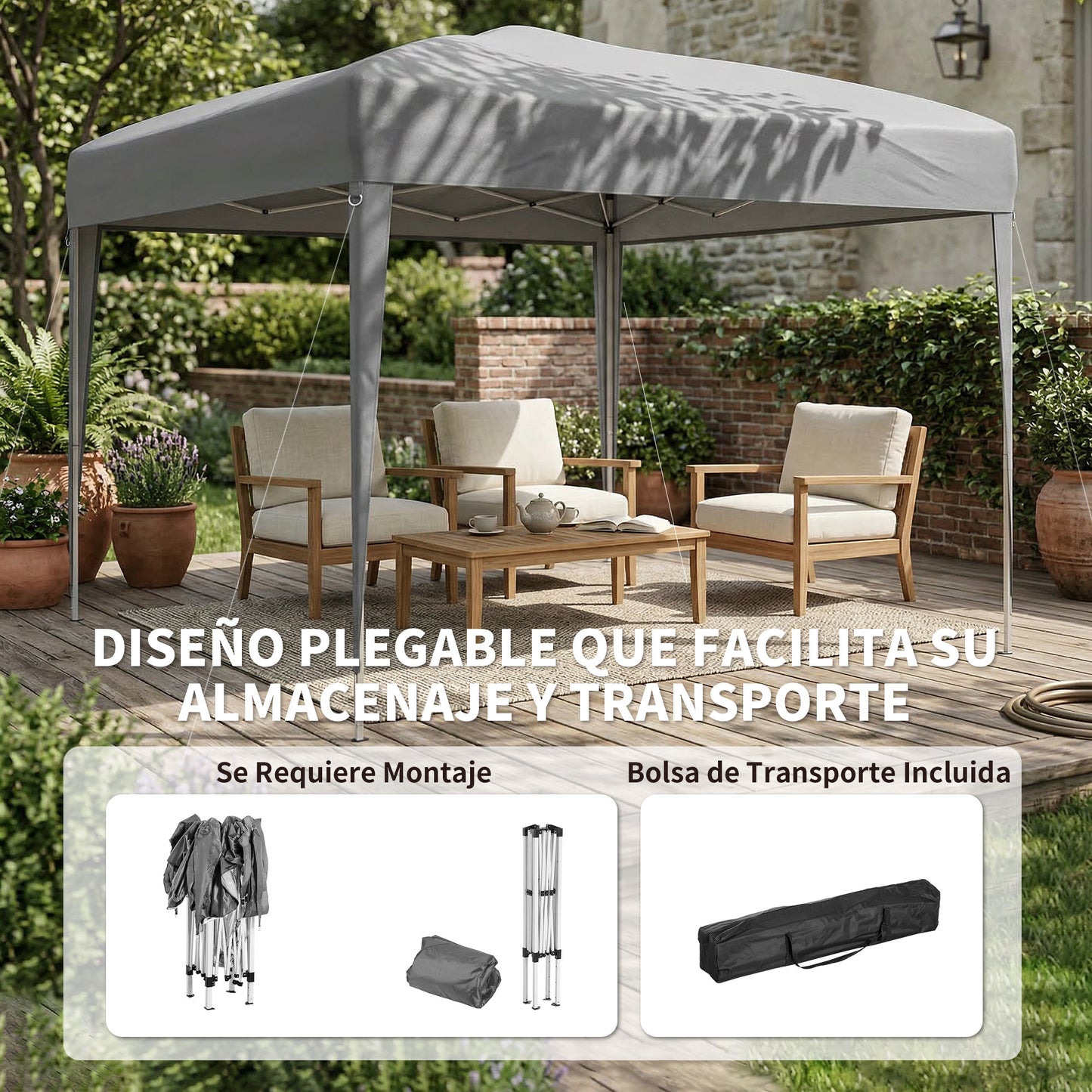 Outsunny Carpa Plegable 3x3 M_4