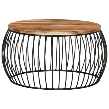 Mesa De Centro De Madera Maciza De Acacia Ø68 Cm_0