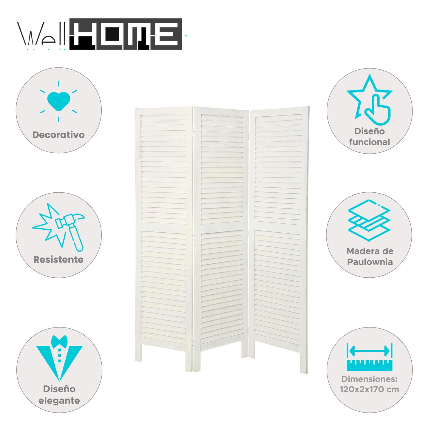 Well Home - Biombo De Mandera Blanco_1