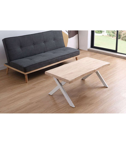 Mesa Centro Elevable Xena Tapa Con Forma Acabado Roble Nordish/blanco, 47cm(alto) 120 Cm(l_1