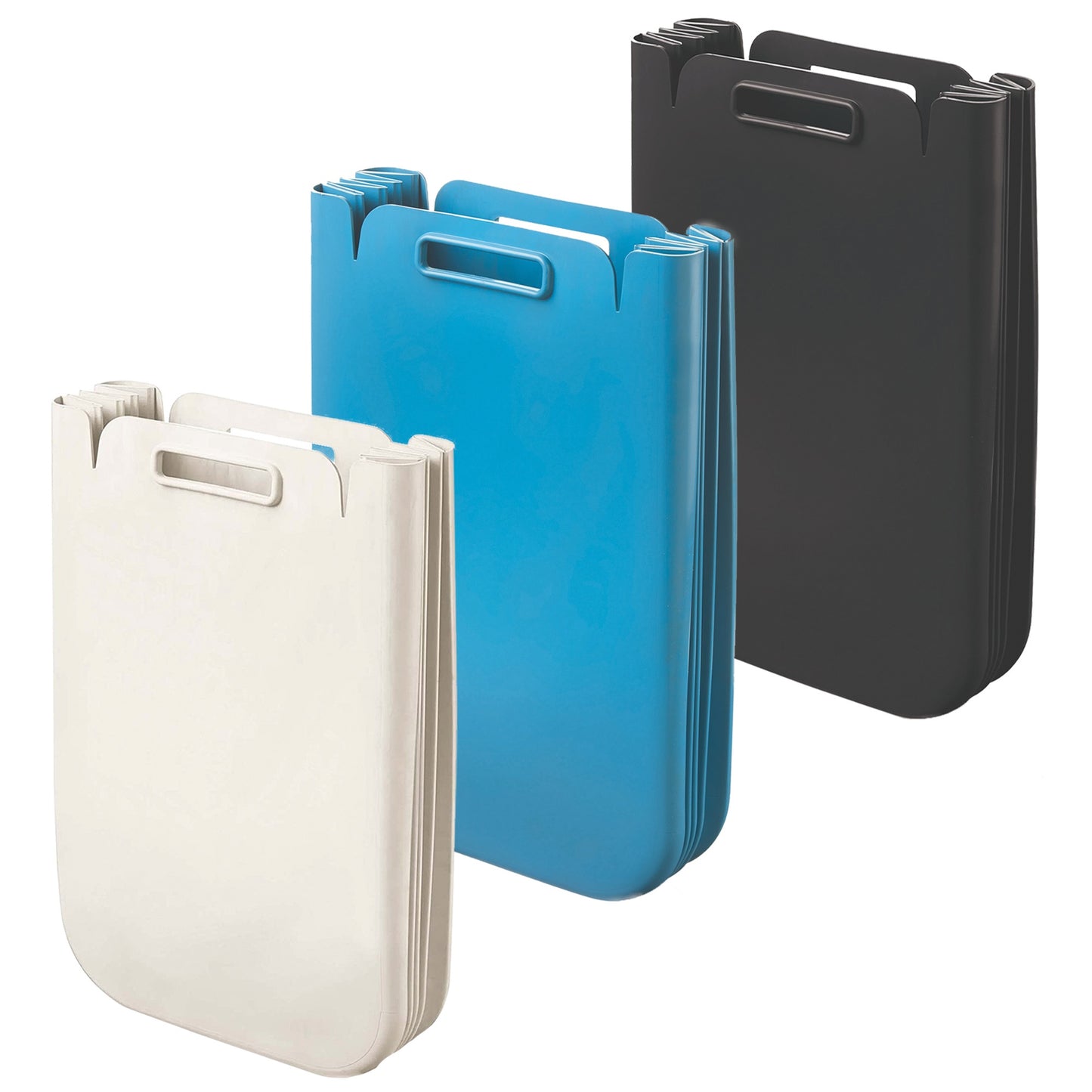 Set De 3x Contenedor Multiusos Plegable 25 Litros C/uno (75l Totales), En Plástico Reciclado, 45x30 Cms, En Color_0