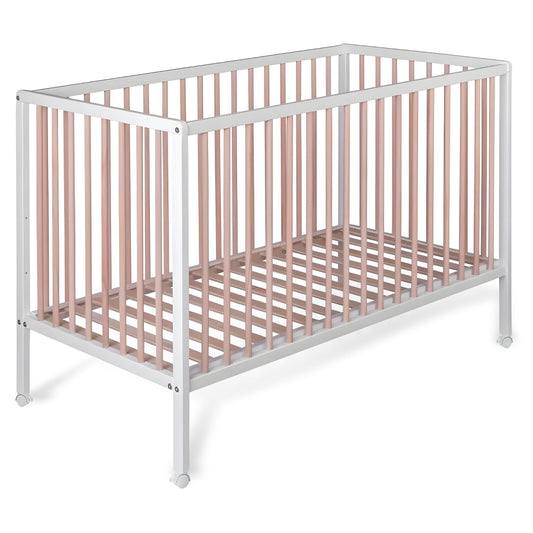 Cuna Colecho Bebé Laponia Color Natural 120x60 Cm De Madera De Haya Con Colchón Morfeo Y Funda Impermeable_0