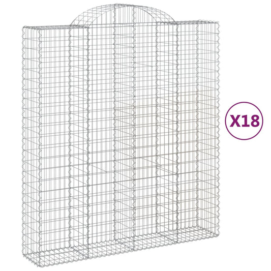 Cestas De Gaviones 18 Uds Forma De Arco Hierro 200x50x220/240cm_0