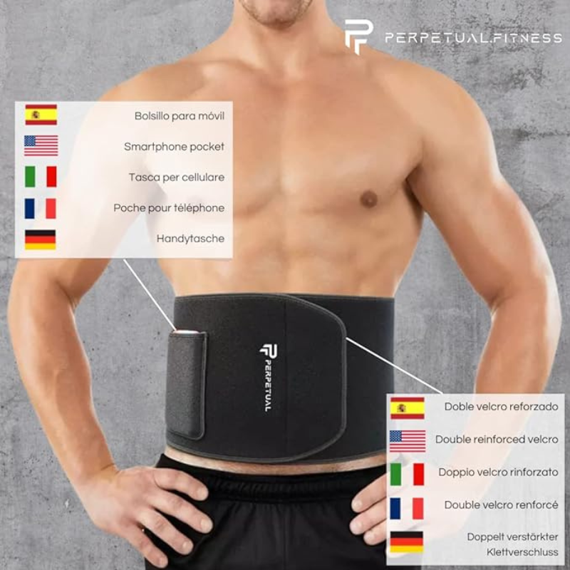 Faja Compresiva Perpetual Neopreno Gimnasio Deporte Reductora Cinturón Lumbar_2