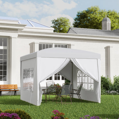 Outsunny Carpa Plegable Con 4 Paredes Desmontables 3x3 M Para Exterior Blanco_1
