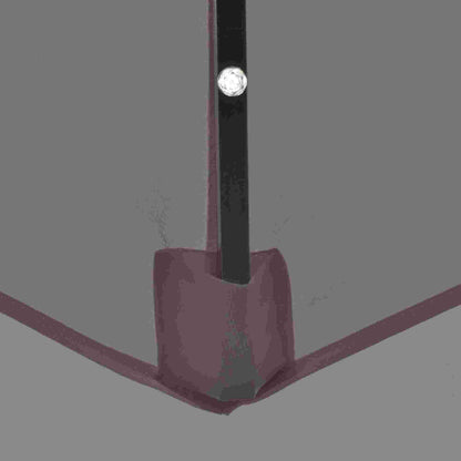 Outsunny Sombrilla Jardín Con 32 Luces Led Solares Inclinable Ø265x233 Cm Gris_4