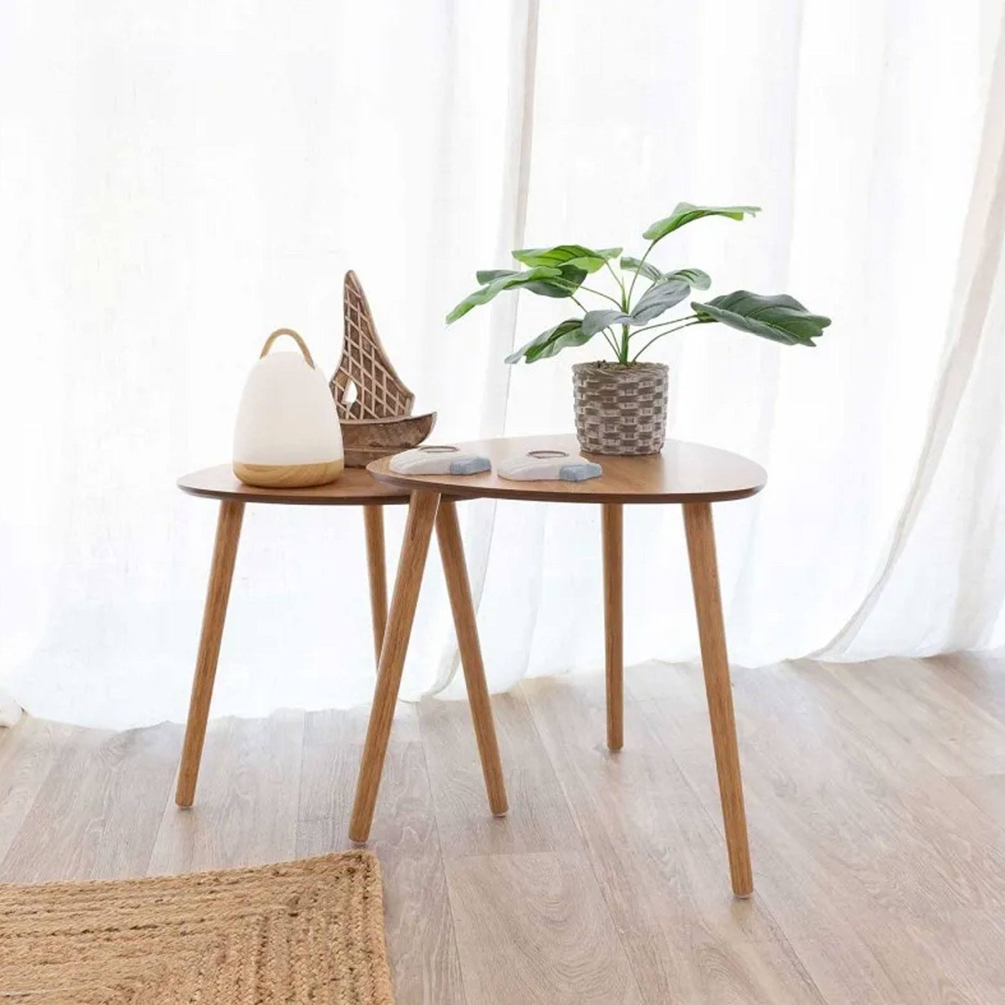 Well Home Juego De 2 Mesas Auxiliares Con Tablero De Borde Inclinado