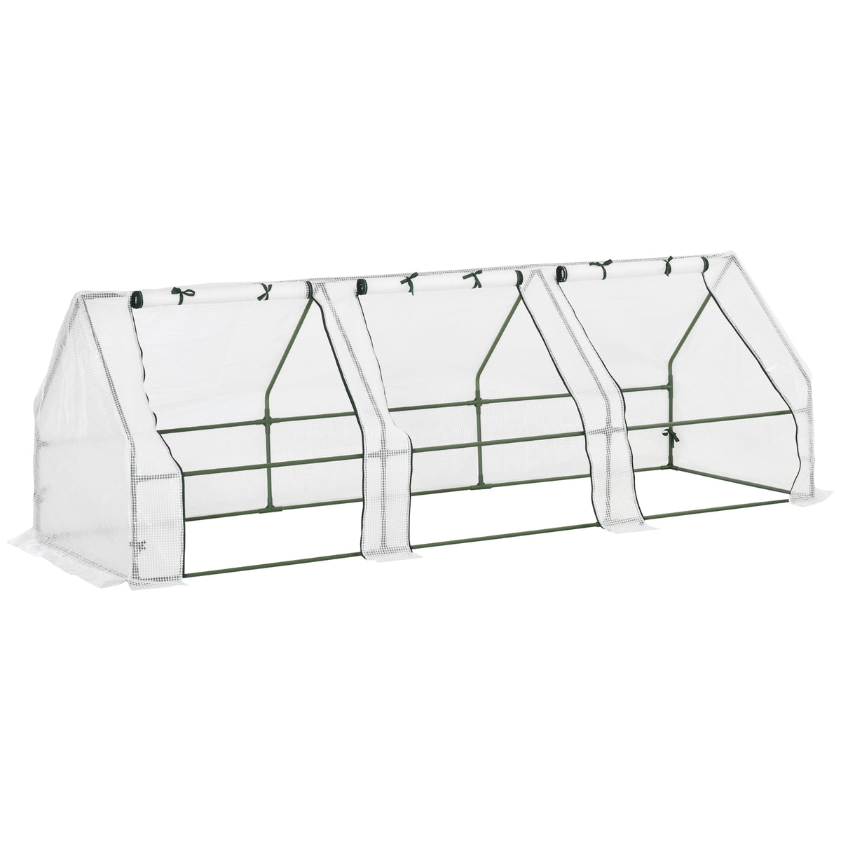 Invernadero De Terraza Outsunny Acero, Pe Blanco 270x90x90 Cm_0