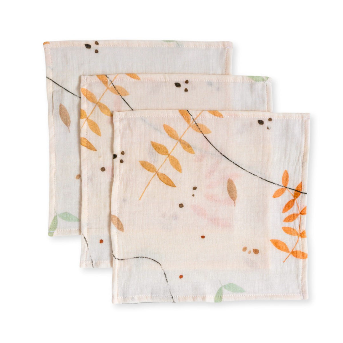 Set De 3 Muselinas 35x35 Cm Boho Leaves Light_0