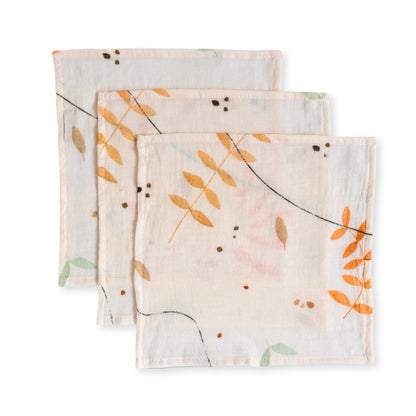 Set De 3 Muselinas 35x35 Cm Boho Leaves Light_0