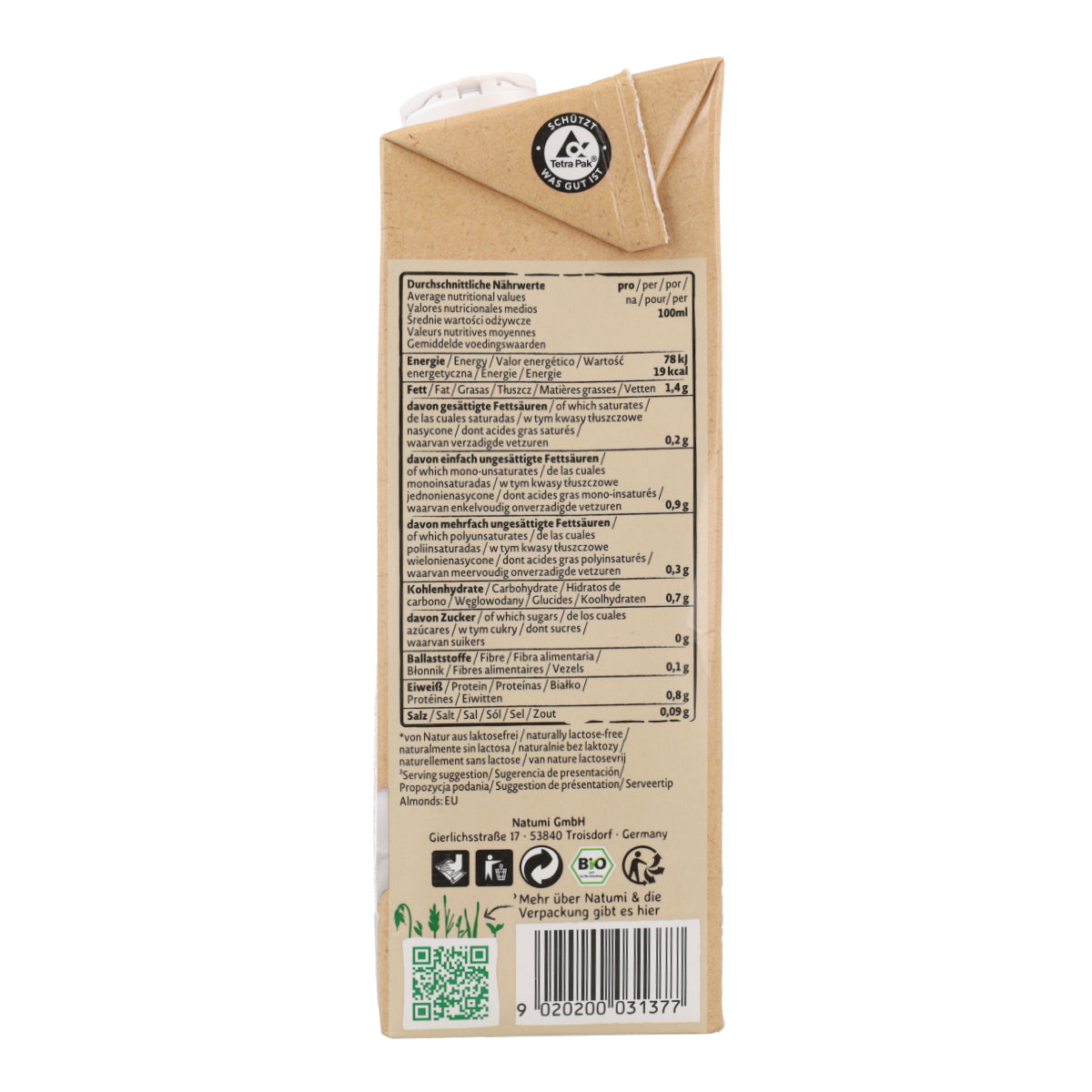Bebida Almendra Barista BIO Natumi 1L