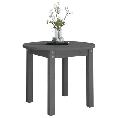 Mesa De Centro De Madera Maciza De Pino Gris Ø 55x45 Cm_2