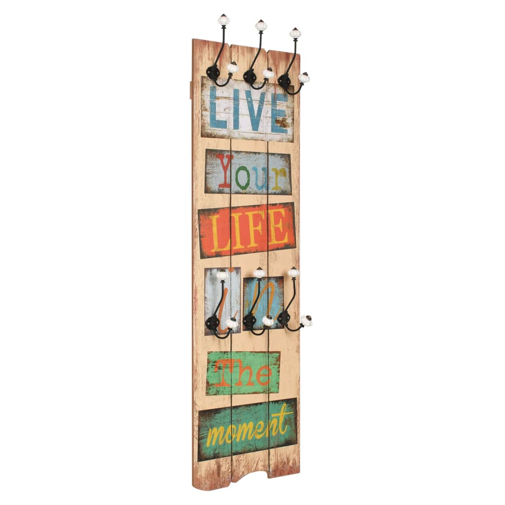 Perchero De Pared Live Life Con 6 Ganchos 120x40 Cm_1
