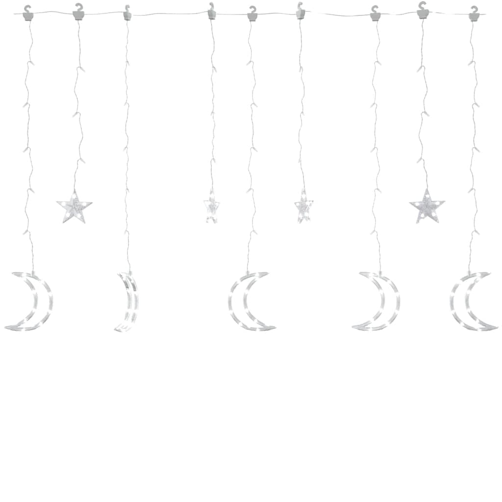 Vidaxl Luces Estrella Y Luna 138 Leds Blanco Frío Con Control Remoto_0
