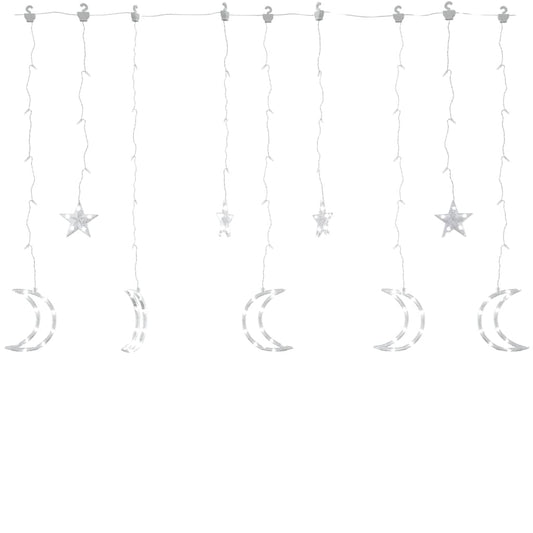 Vidaxl Luces Estrella Y Luna 138 Leds Blanco Frío Con Control Remoto_0