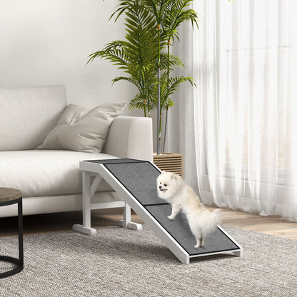 Pawhut Rampa Para Perros De Madera Con Alfombra Antideslizante 152x40x50 Cm_1
