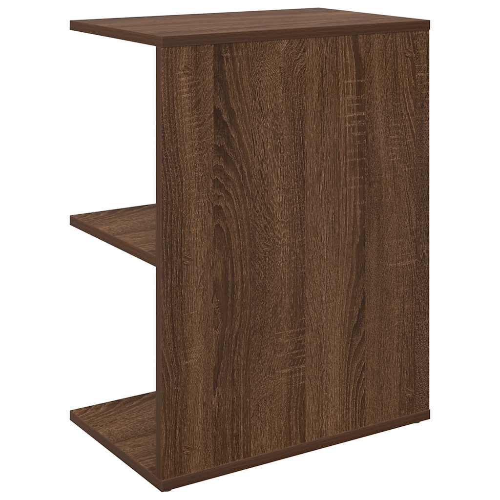 Mesita De Noche Madera De Ingeniería Marrón Roble 46,5x29x61 Cm_4