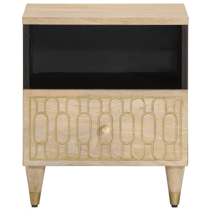 Mesita De Noche De Madera Maciza De Mango 40x33x46 Cm_1