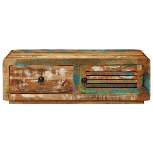 Mesa De Centro De Madera Maciza Reciclada 89x55x29 Cm_0