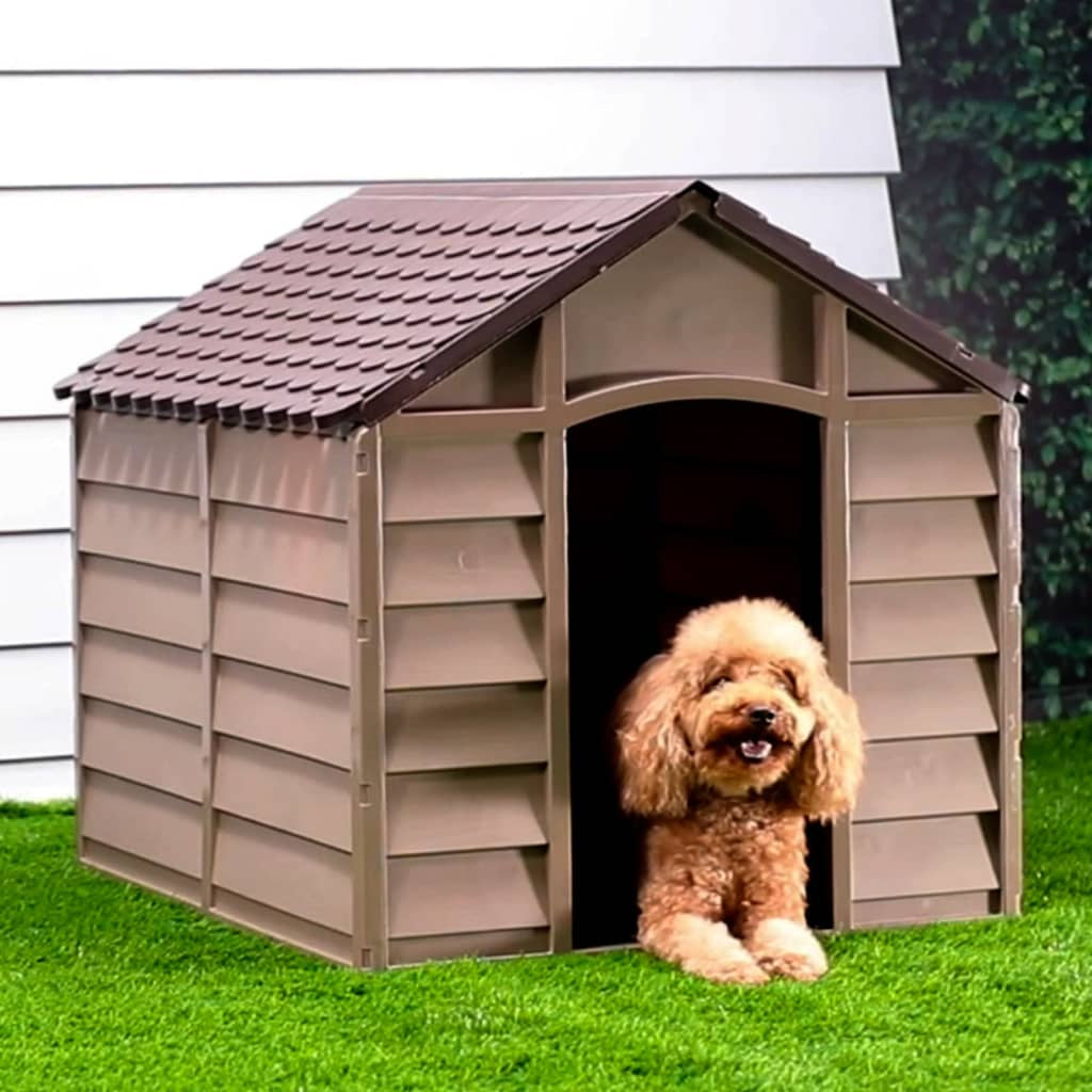 Vidaxl Caseta Para Perros Polipropileno Marrón 86x84x82 Cm_1
