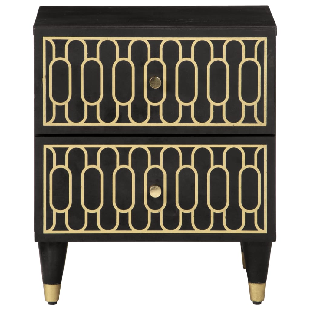 Mesitas De Noche 2 Uds Madera Maciza De Mango 40x33x46 Cm_2