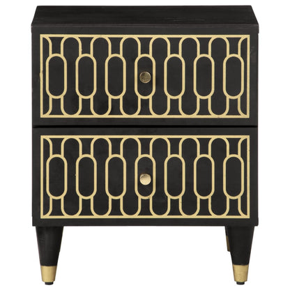Mesitas De Noche 2 Uds Madera Maciza De Mango 40x33x46 Cm_2