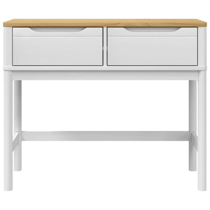 Mesa Consola Floro Madera Maciza De Pino Blanco 89,5x36,5x73 Cm_3